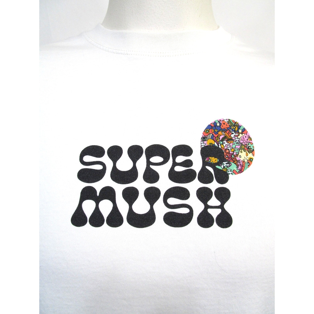 Super Mush Venice CA Psychedelic White T-Shirt Men Sz M - Picture 5 of 10